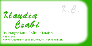 klaudia csabi business card
